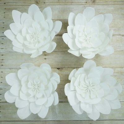8 pcs 16" White Artificial Daisy Flowers for Wall Backdrop Party Wedding Craft - Image 1 of 4
