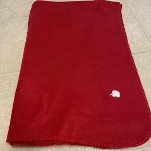 Apple Computers Employee Embroidered Logo Fleece Travel Blanket Red - Picture 1 of 5