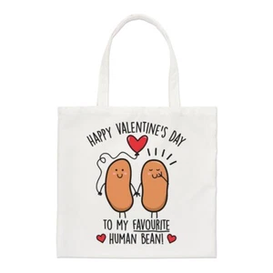 Happy Valentines Jour Pour My Favourite Humains Haricot Standard Sac Amour Cabas - Bild 1 von 1