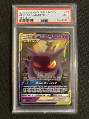 Pokemon Gengar & Mimikyu GX  53/181 Team Up PSA 9 Mint - Image 1 of 2
