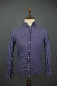 Hackett London Blau 100% Leinen Slim Fit Langarm Button-Down Hemd Gr. M - Bild 1 von 13