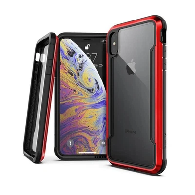 Чехол Raptic Shield для телефона iPhone XS Max черный/красный ударопрочный военный металлический - Изображение 1 из 4