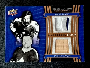 ED SHACK / JOHNNY BOWER 2017-18 FEUILLES D'ÉRABLE CENTENAIRE DUOS PREMIUM #05/10 22690 - Photo 1 sur 2