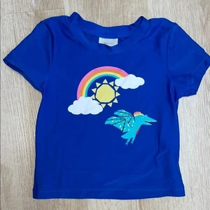 Hanna Andersson Rainbow Cloud Dragon Sun Graphic Short Sleeve Rash Guard - Picture 1 of 7