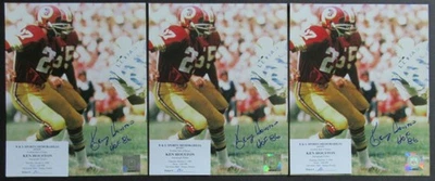 Lote de foto assinada 8x10 Ken Houston "HOF 86" Washington Redskins, certificado de autenticidade - Imagem 1 de 3