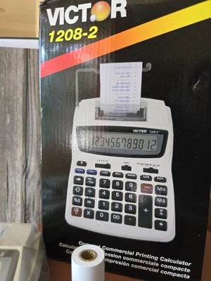 Victor Printing Calculator, 1208-2 Adding Machine with 12 Digit LCD Display - Image 1 of 4