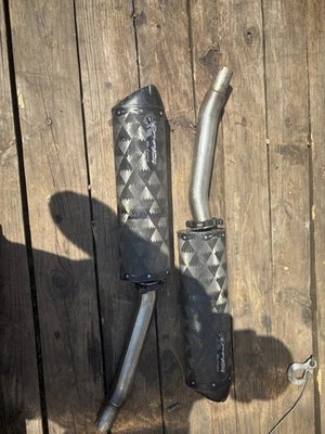 08-19 SILENCIADOR TUBO DE ESCAPE DOBLE SUZUKI HAYABUSA DOS HERMANOS DESLIZAMIENTO SILENCIADOR Foto 1 de 2