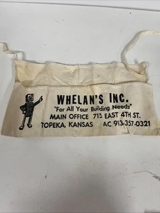 Vintage 60s 70s Whelans Inc. Nail Carpenter Lumber Belt Pouch Apron Bag - Picture 1 of 5