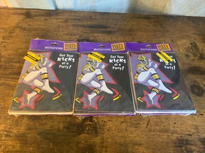 Lot of 3 - Vintage Power Rangers Party Express Invitations-8 Invites in Package - Picture 1 of 2