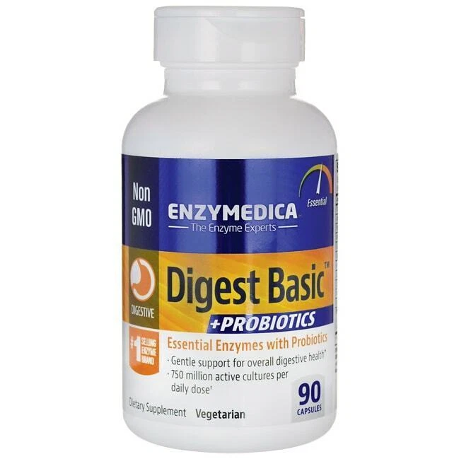 Enzymedica Digest Basic +PROBIOTICS Dietary Supplement - 90 Vegetarian Capsules