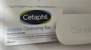 CETAPHIL GENTLE CLEANSING BAR SENSITIVE SKIN 4.5 OZ BOXED LOT OF 2=9oz Total - Picture 1 of 9
