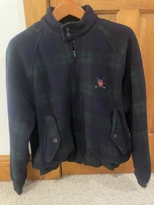 Polo Ralph Lauren golf plaid giacca pile grande tartan full zip vintage made in USA - Foto 1 di 24