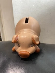 Vintage Hand Painted Ceramic Piggy Bank Money Box Pig Shaped. - Picture 1 of 9