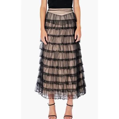 Falda midi de tul en capas negra Endless Rose para mujer, talla pequeña  Foto 1 de 4