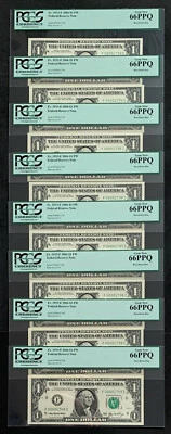 NQC Fr. 1933-F 2006 $1 FW FRN - 8 Low Consecutive Serial Numbers - Gem New 66PPQ - Image 1 of 4
