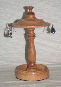 OHRRINGSTÄNDER HELL oder DUNKLE EICHE oder MAHAGONI HOLZ HALTER HOLZDISPLAYBAUM  - Bild 1 von 6
