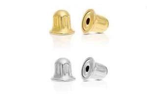 14 Karat massiv Gold Schraubverschlüsse. Ein Paar Ohrringrücken. Nur Träger. 3x3,5mm - Bild 1 von 9