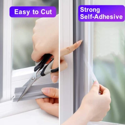 Window Weather Sealing Strip Sliding Door Seal Strip Soundproof Self Adhesive - Image 1 of 4