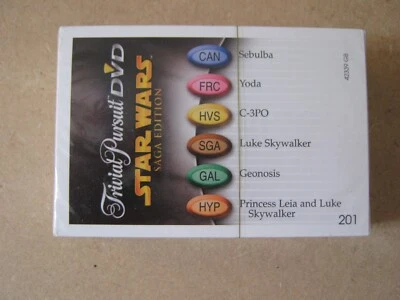Trivial Pursuit DVD Star Wars Saga Edition Spares Question Cards No 201 - 300 - Image 1 of 2