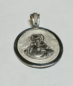 Medalla de 44 mm de plata esterlina Sagrado Corazón de Jesús - Imagen 1 de 5