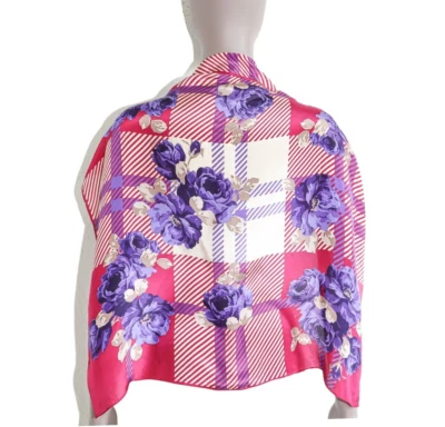 Bufanda de seda cuadrada floral Bill Blass elegante sin tirantes superior pareo envoltura Foto 1 de 4