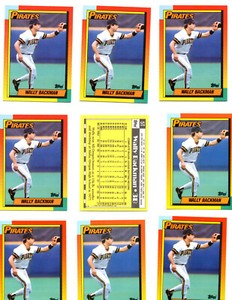 40 card Lot of 1990 Topps Traded #5T Wally Backman Pittsburgh Pirates 