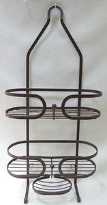 Brookstone Hanging Shower Caddy Satin Bronze Heavy Gauge 3 Shelf Brown Detailed - Picture 1 of 12