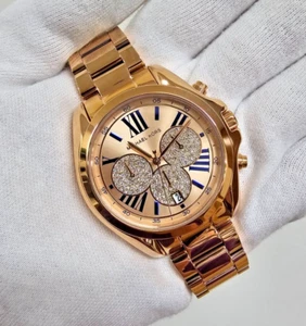 MICHAEL KORS Bradshaw Quartz Chrono 38MM Rose Gold Tone Women's Watch MK6321 - Picture 1 of 8