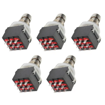 5 X Fußschalter Foot Switch Einbau Schalter 3PDT 9Pin Wahres Bypass schwarz - Bild 1 von 4