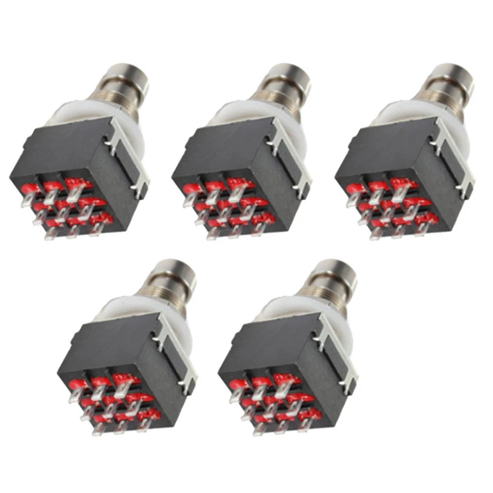 5 X Fußschalter Foot Switch Einbau Schalter 3PDT 9Pin Wahres Bypass schwarz - Bild 1 von 4