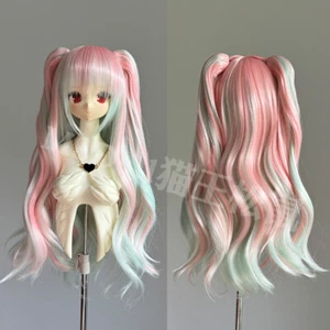 Peluca de cola de caballo doble pelo largo rizado para muñecas 1/3 1/4 1/6 BJD muñeca MSD MDD niñas - Imagen 1 de 31