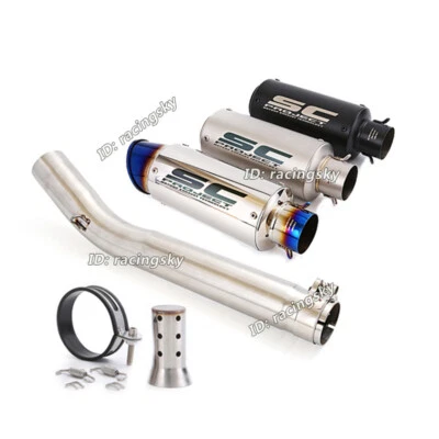 Para Suzuki GSXR1000 2005-2006 Sistema de escape deslizable Tubo de enlace medio Puntas de silenciador Foto 1 de 4