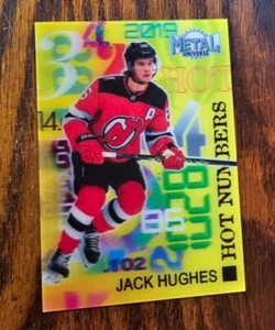 Jack Hughes 2022-23 UD Metal Universe Hot Numbers SP Devils  - Bild 1 von 4