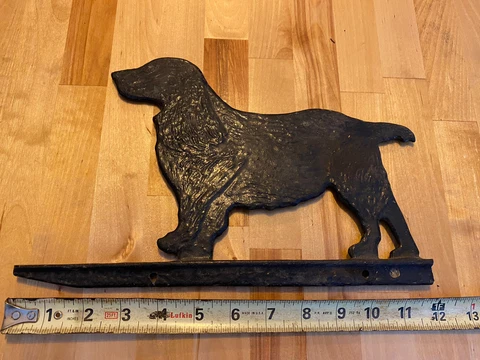 Vintage Cocker Spaniel Dog Fence/Gate Topper Mailbox 12 Inch Metal Cover