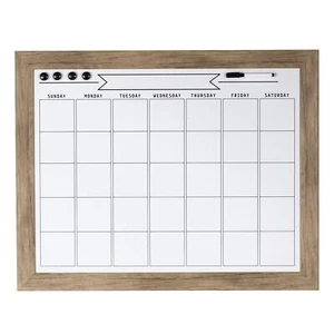 DesignOvation Beatrice Framed Magnetic Dry Erase Monthly Calendar, 23x29, Rus... - Picture 1 of 6