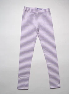J.CREW CREWCUTS GIRLS PURPLE WHITE STRIPED ELASTIC WAIST STRETCH LEGGINGS Sz 12 - Picture 1 of 2