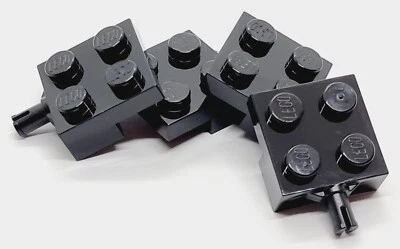 LEGO 4 x Platten Platte Achsplatte Pin 2x2 schwarz TOP - Bild 1 von 4
