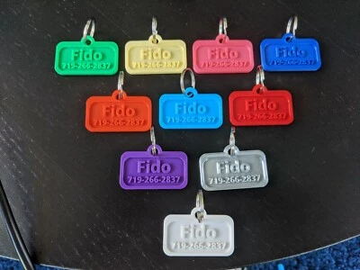 Personalized Pet tags non metal. Pet ID tag. Lost and found Keychain. Pet charm. - Image 1 of 4