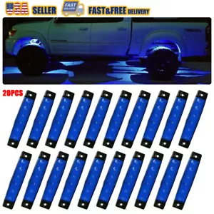 Blue 20 Pods LED Lights Rock Light Underbody For Jeep Offroad UTV Truck ATV Boat - Picture 1 of 9