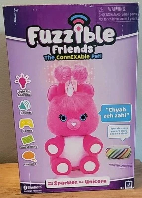 Fuzzible Friend Sparkles the  Unicorn Light up Plush Interactive Alexa Bluetooth - Image 1 of 4