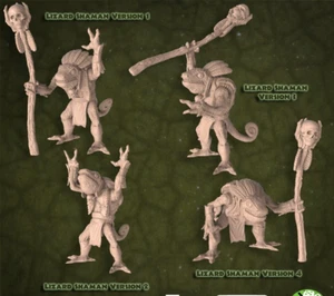 Lizard Mages DnD Legion Terrain Scenery Tabletop Miniatures 28mm - Picture 1 of 5