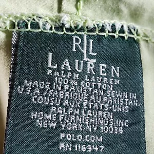 Funda de almohada vintage Ralph Lauren LRL King verde todo algodón hecha en EE. UU. - Imagen 1 de 8