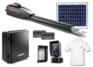 Liftmaster LA412PKGUL Solar 12V Swing Gate Opener Kit with (2) 811LM Remotes ... - Picture 1 of 8