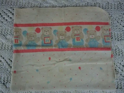 Manta de recepción de bebé ABC de oso de peluche de colección EE. UU. rojo azul amarillo bloques de globos EE. UU. Foto 1 de 4