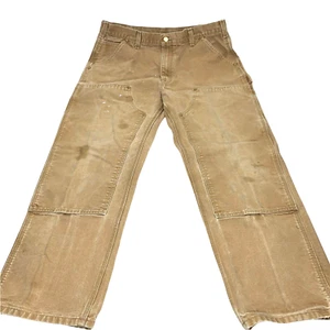 Pantalone uomo Carhartt anatra doppio davanti macchiato scolorito vintage anni 80 36 x 30 - Foto 1 di 8