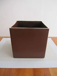 moderne CUBUS - Blumenvase, Deko-Gefäß, Übertopf - Keramik, braun - NEU - Bild 1 von 3