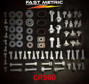 93pc BOLT KIT FOR PLASTICS HONDA CR500R FENDERS SHROUDS SEATS - Foto 1 di 3