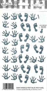 E-Z Rub-On BlueMetallic Transfers (manos y pies de bebé) Hobby Crafting - ROY729BL - Imagen 1 de 2