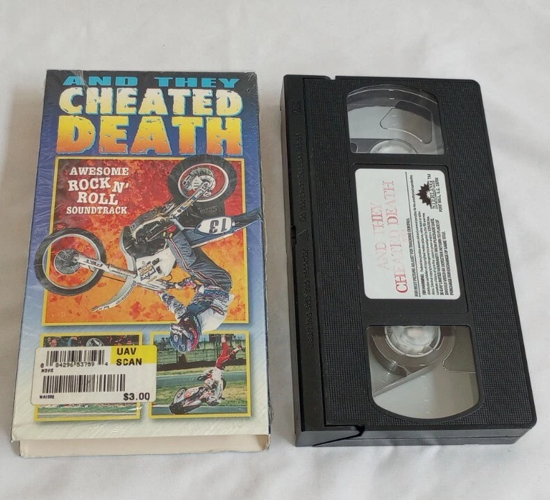 And They Cheated Death Vhs w/ Punk Rock Soundtrack Motocross Crashes Daredevils  - Image 1 of 3