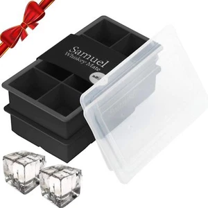 Samuelworld Large Silicone Ice Cube Tray Molds 2-Pack Big 2 Inch Cubes - Picture 1 of 7